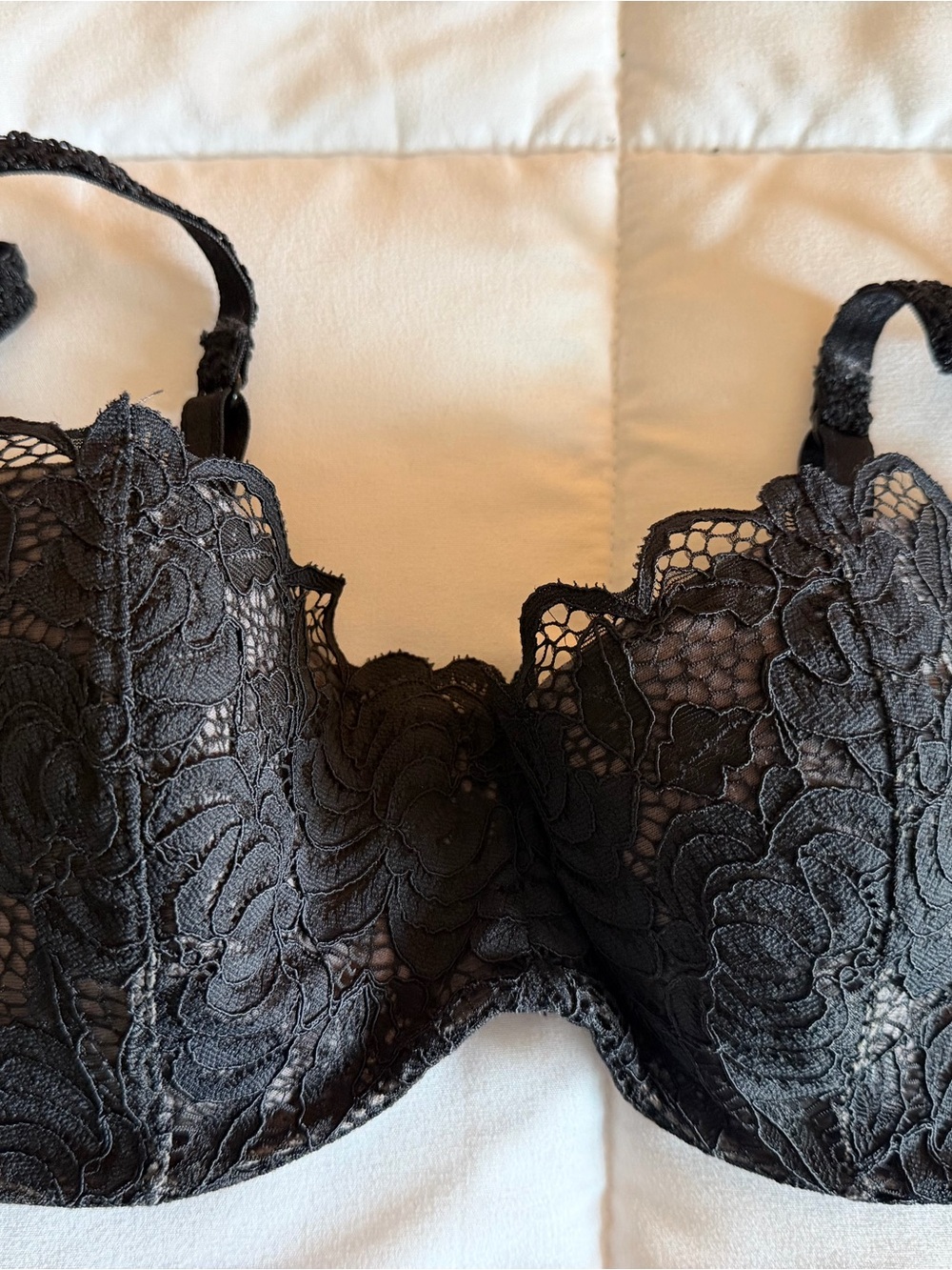 Adore Me Black Floral Lace Underwire Bra